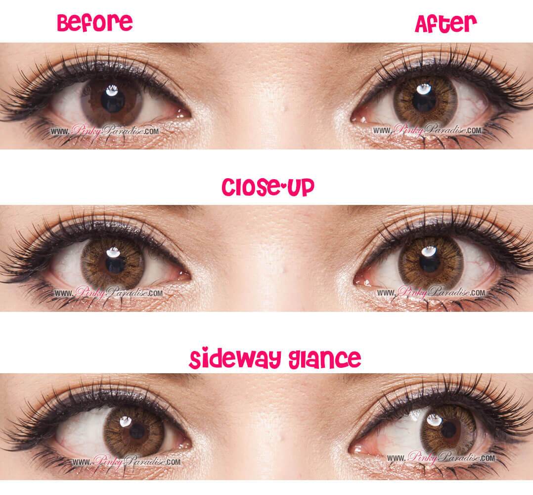 GBT Brown Circle Lenses Before After