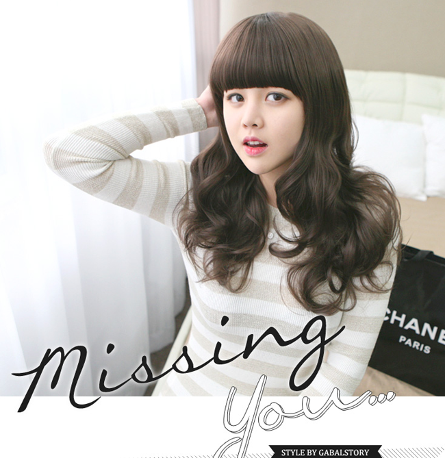 Korean Fashion Beauty Wig - Missing You Color Cinnamon Brown Model 1