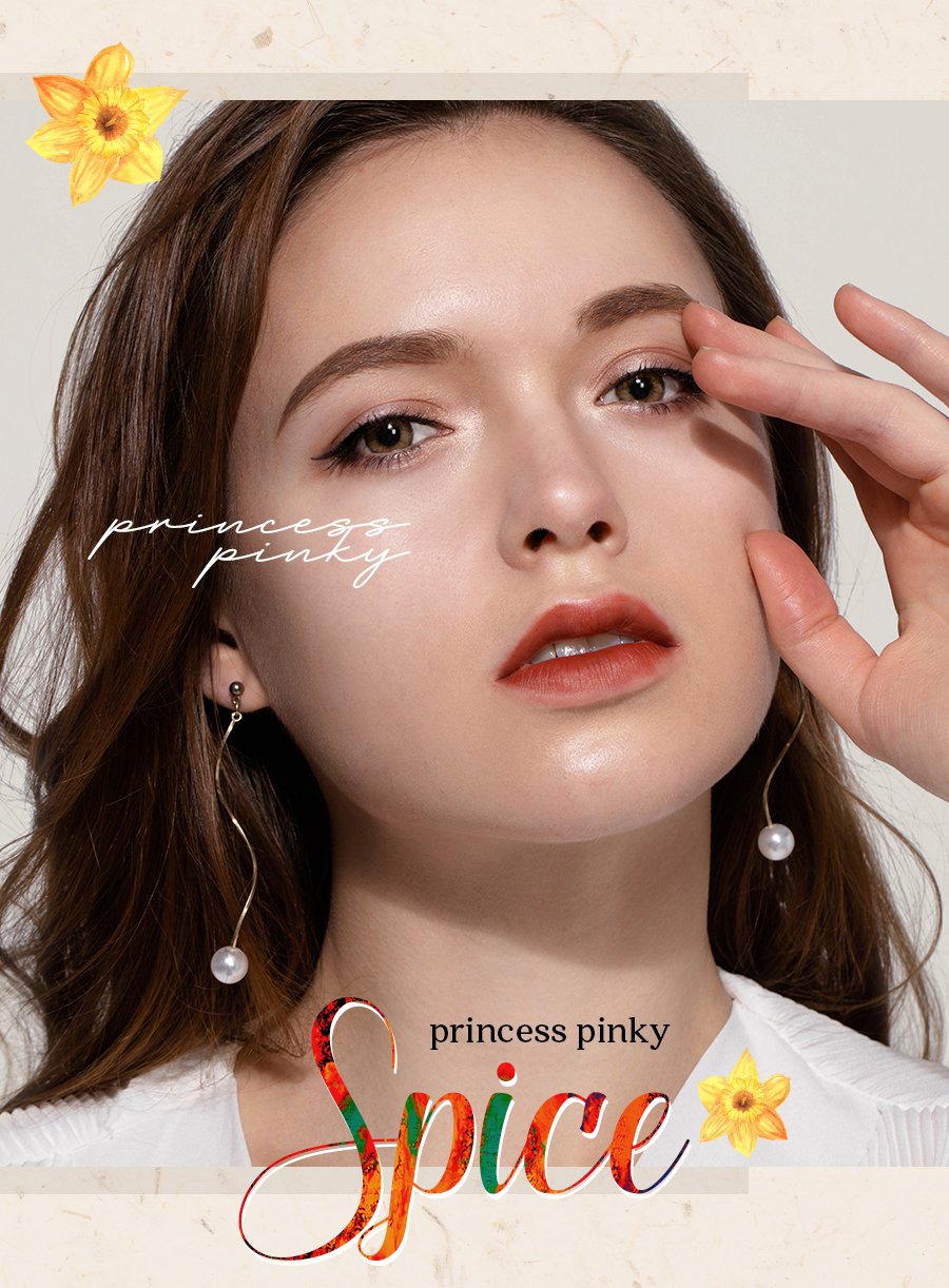 princess pinky saffron brown colored contact lenses